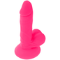 Dildo realístico y flexible de la marca DIVERSIA, con vibración, color rosa, 17 cm de longitud y 3.3 cm de grosor.