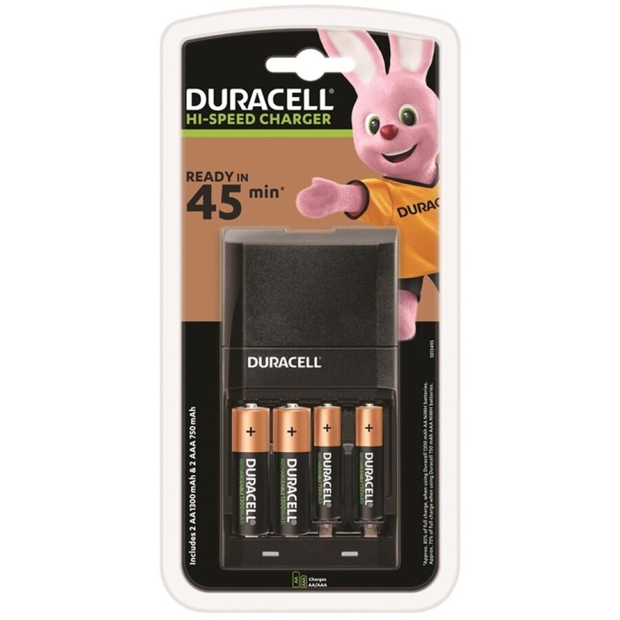 DURACELL - CARREGADOR RÀPID 45MIN. + 2xAA 1700mAh + 2xAAA 750mAh