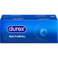 Preservativos Durex Naturales en caja de 144 unidades, lubricados y seguros para uso sexual.
