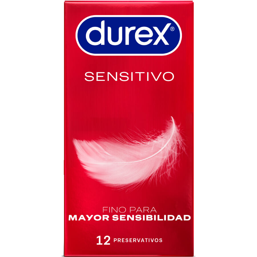Durex Sensitivo condoms pack of 12, featuring ultra-thin design for enhanced sensitivity and comfort.