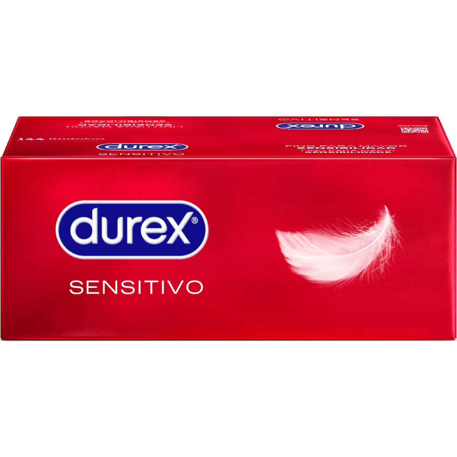 Preservativos sensitivo Durex, paquete con 144 unidades, ideales para mayor sensibilidad y placer durante la intimidad.