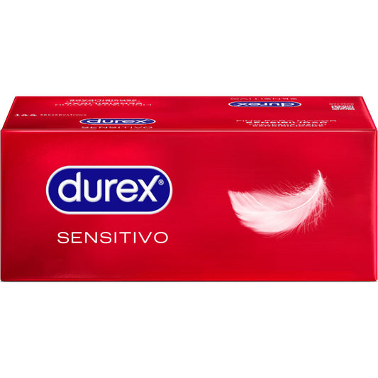 Preservativos sensitivo Durex, paquete con 144 unidades, ideales para mayor sensibilidad y placer durante la intimidad.