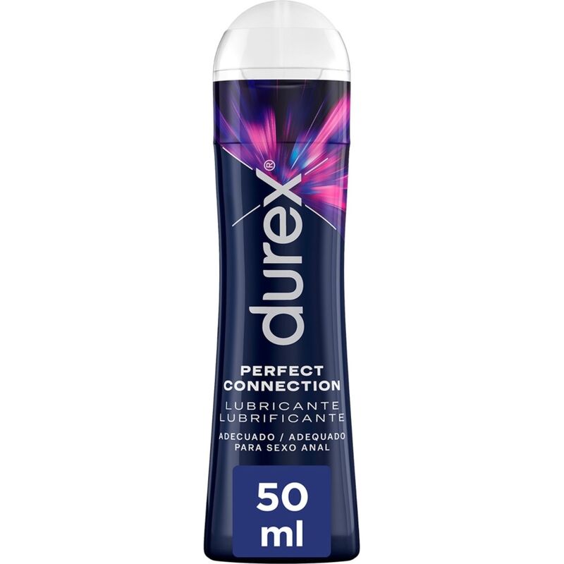 Lubricante DUREX Perfect Connection de 50 ml en envase de plástico con tapa, para mayor comodidad y facilidad de uso.