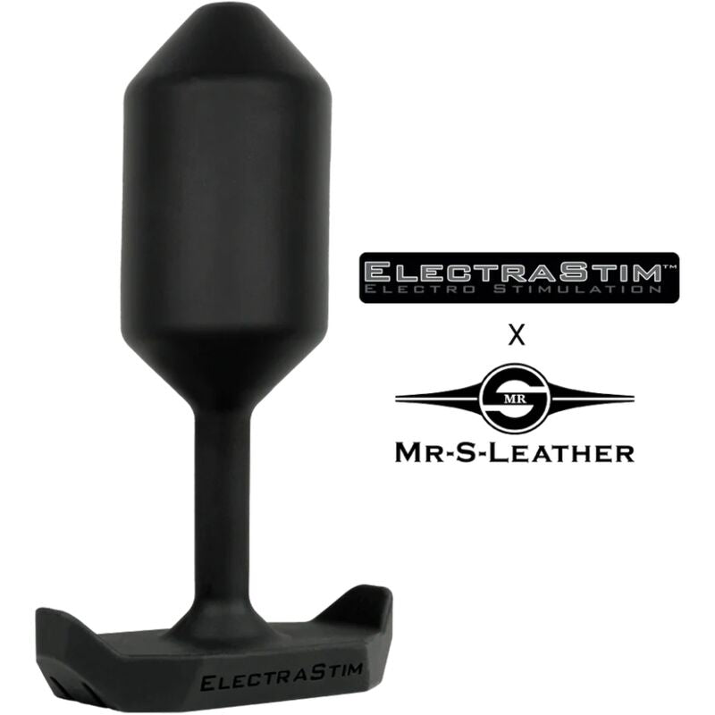 Plug anal eléctrico de cuero ElectraStim Mr-S para estimulación anal, con diseño ergonómico y materiales de alta calidad