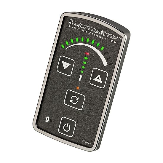 Electrastim Flick Stimulator Multi-Pack showing compact, handheld devices with control buttons for electrical stimulation therapy.