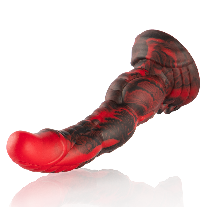 Dildo EPIC ARES Pasión Combativa de color negro con textura realista, diseñado para placer y estimulación íntima.