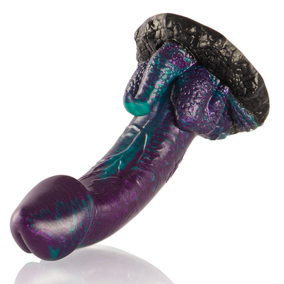 Dildo doble Basilisk de la marca Epic, con textura escamosa y tamaño pequeño, diseñado para placer doble y estimulación.