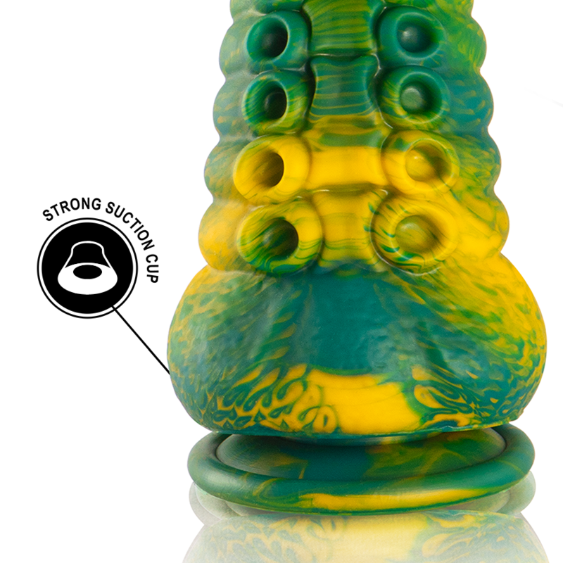 Dildo tentáculo verde pequeño de la marca EPIC, con aspecto realista y detalles en la imagen.
