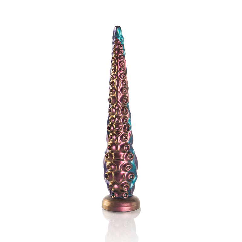 Dildo tentáculo pequeño de la marca EPIC, con diseño de calamar, en color negro, para uso íntimo y placentero.