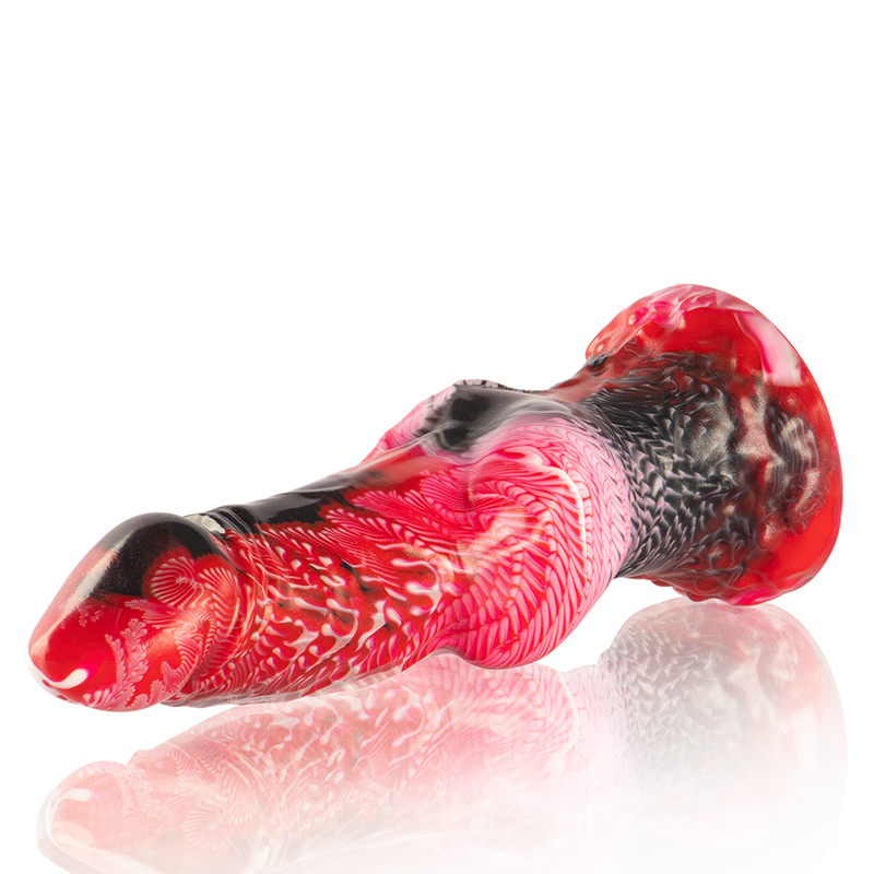 Dildo EPIC Helios con testículos, diseño realista, textura detallada, ideal para placer y estimulación.