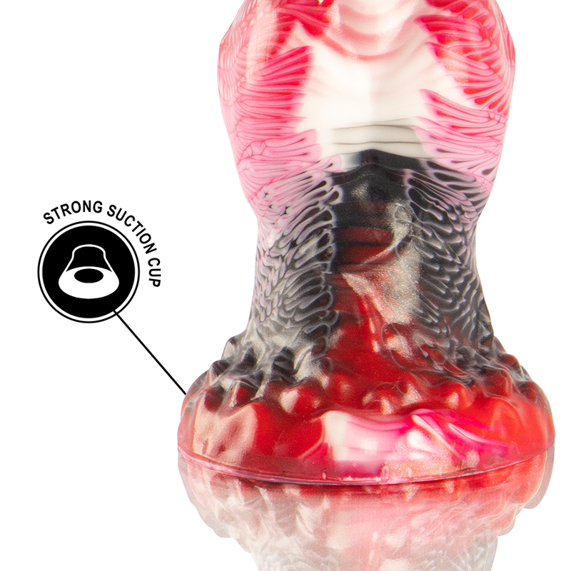 Dildo EPIC Helios con testículos, diseño realista, material flexible, en colores cálidos, ideal para placer y estimulación sexual.