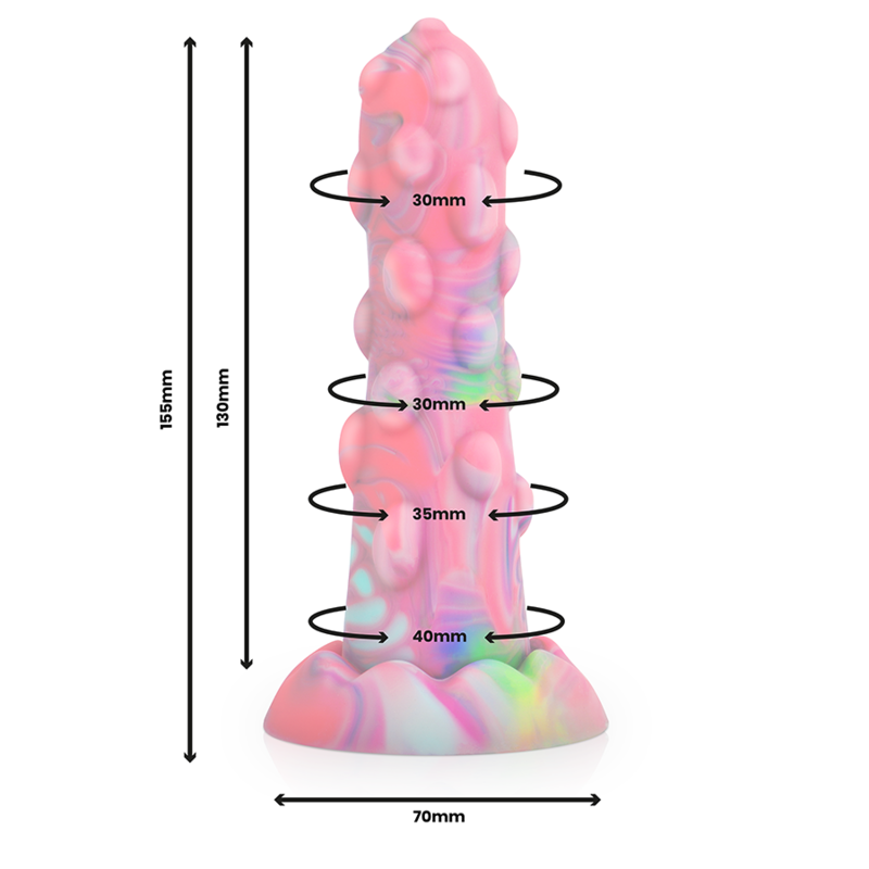 Dildo Nixie de la marca EPIC con diseño cambiante de forma y textura, ideal para uso íntimo y placer personal.