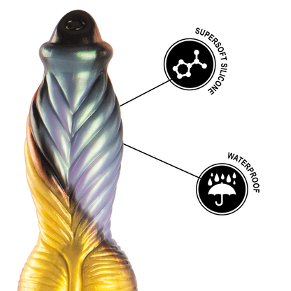 Dildo recargable EPIC Phoenix con control remoto, diseño ergonómico y detalles que resaltan en la imagen.