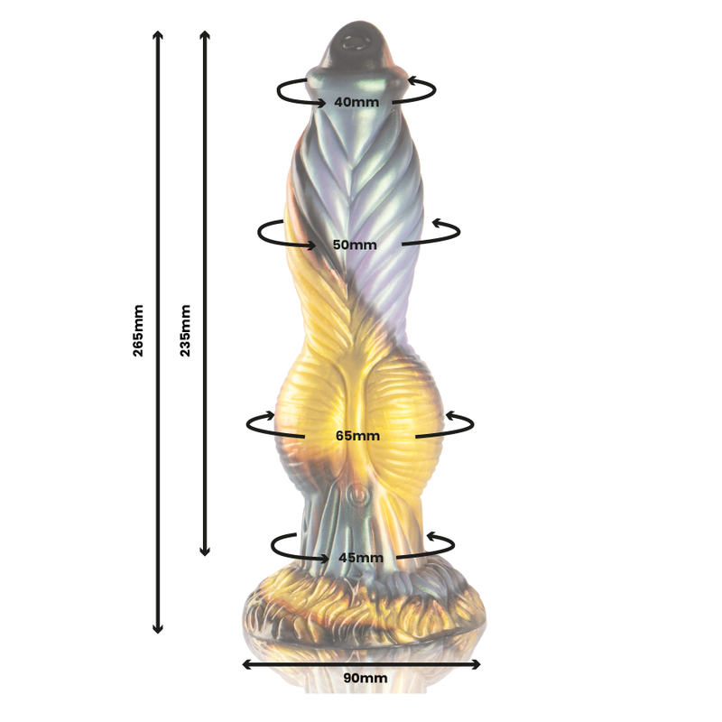 Dildo recargable EPIC Phoenix con control remoto, diseño elegante y realista para placer íntimo, en colores vibrantes.