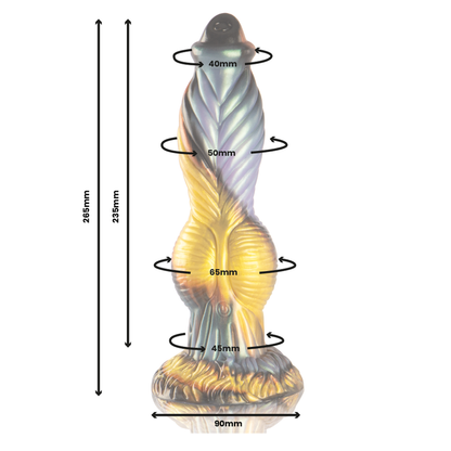 Dildo recargable EPIC Phoenix con control remoto, diseño elegante y realista para placer íntimo, en colores vibrantes.