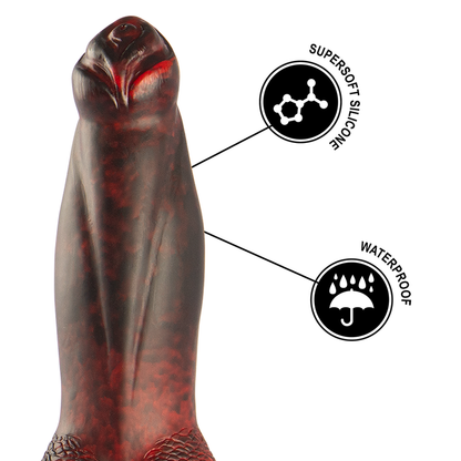 Dildo recargable EPIC Prometheus Titan en llamas con control remoto, diseñado para placer intenso y fácil de usar.