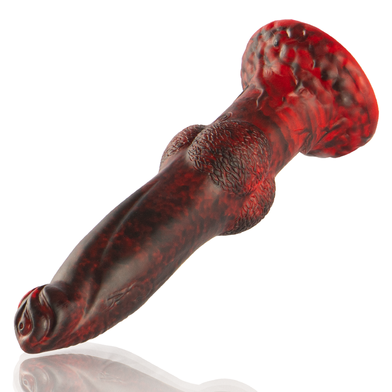 Dildo recargable EPIC Prometheus Titan en llamas con control remoto, diseño realista y detalles en llamas para placer intenso