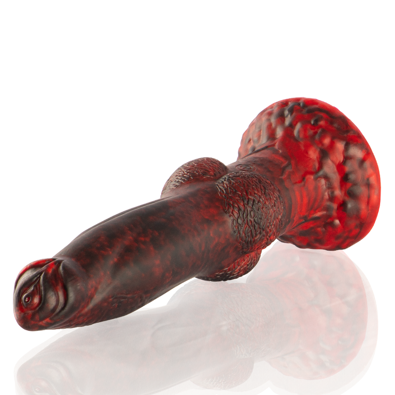 Dildo recargable EPIC Prometheus Titan en llamas con control remoto, diseño realista y resistente en color llamativo, para placer íntimo