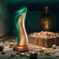 Dildo en forma de cobra verde de la marca EPIC, con textura realista y diseño ergonómico para placer.