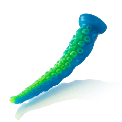 Dildo tentáculo fluorescente pequeño de la marca EPIC, con diseño fino y detallado, ideal para placer íntimo.