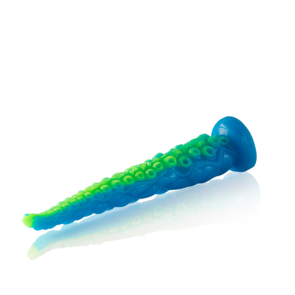 Dildo tentáculo finamente detallado y fluorescente de tamaño pequeño de la marca EPIC, ideal para placer y exploración.