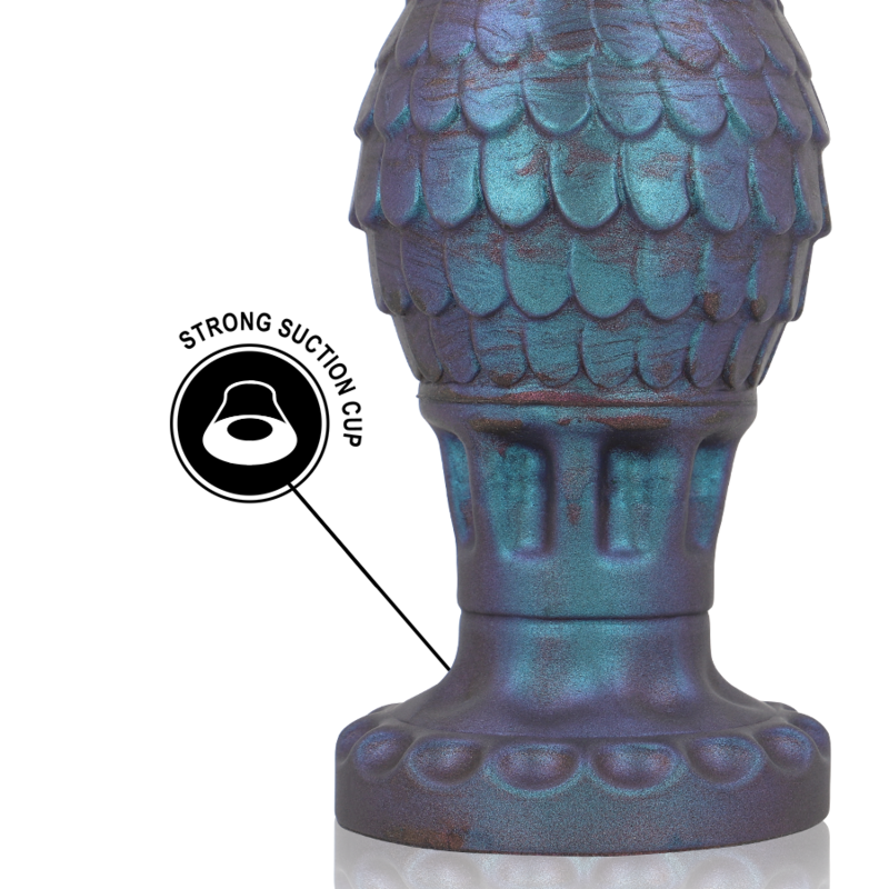 Plug anal en forma de huevo con diseño de dragón de tamaño L de la marca EPIC, material suave y detalles decorativos.