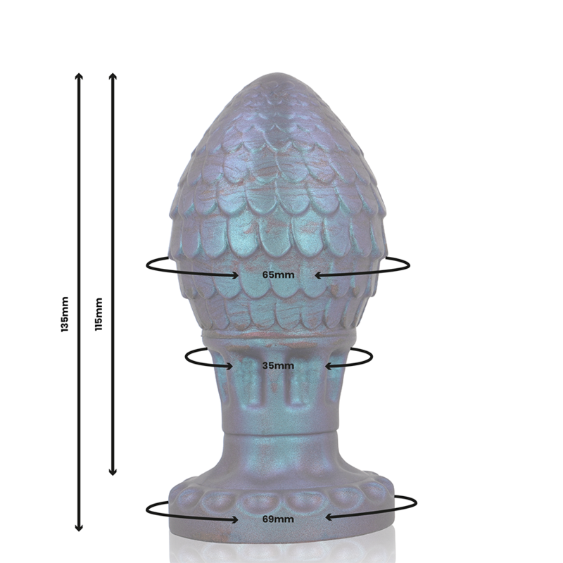 Plug anal en forma de huevo de dragón de tamaño L de la marca EPIC, con detalles de diseño en la imagen.