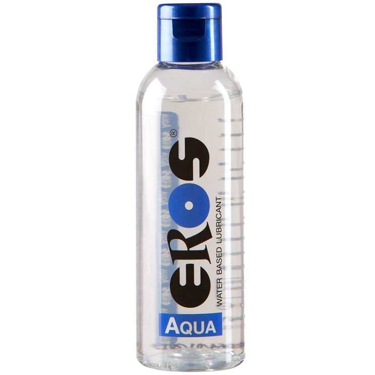 Lubricante denso médico EROS AQUA en botella de 100 ml, para uso íntimo y cuidado personal.