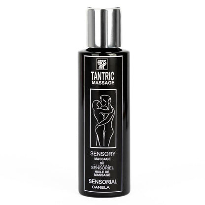 Aceite de masaje tántrico natural y afrodisíaco con canela de la marca EROS-ART, envase de 100 ml.