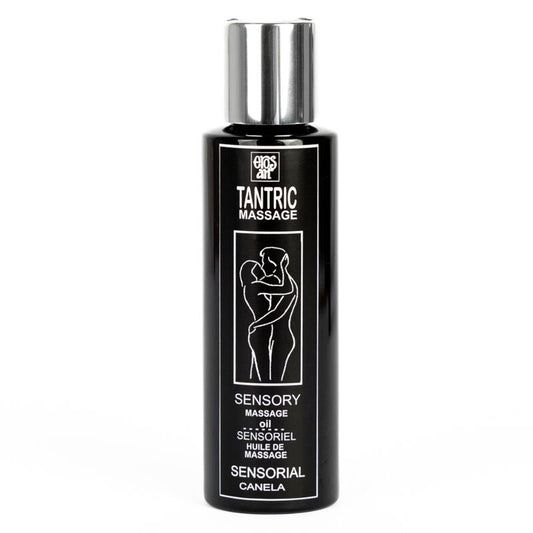 Aceite de masaje tántrico natural y afrodisíaco con canela de la marca EROS-ART, envase de 100 ml.