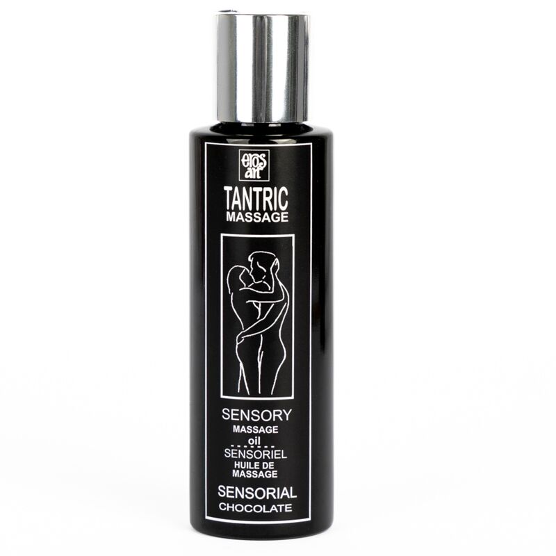 Aceite de masaje tántrico natural y afrodisíaco de chocolate de la marca EROS-ART en envase de 100 ml.