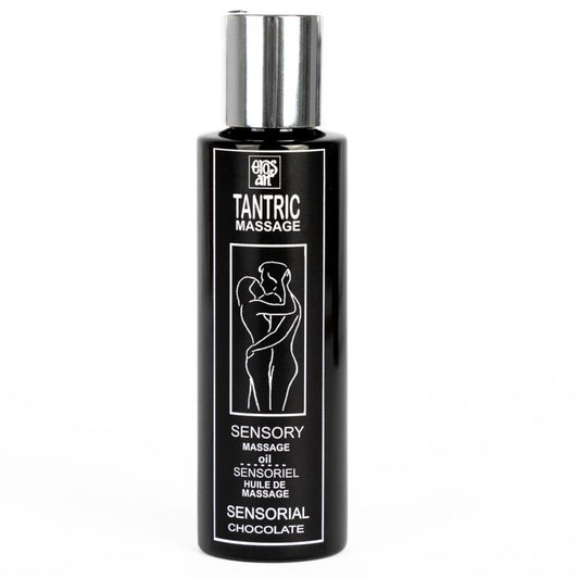 Aceite de masaje tántrico natural y afrodisíaco de chocolate de la marca EROS-ART en envase de 100 ml.