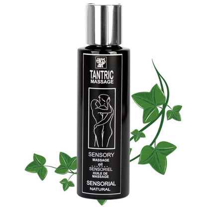 Bottle of EROS-ART natural tantric massage oil, 100 ml, with a neutral aroma and elegant packaging.