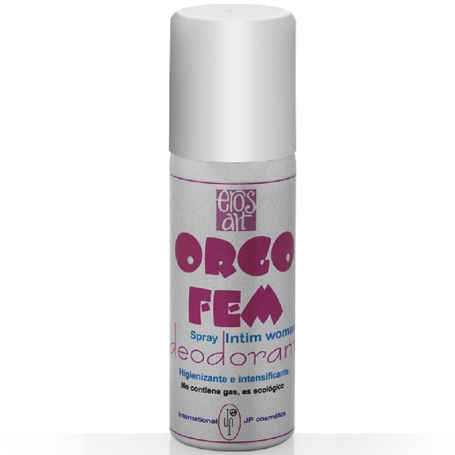 Desodorante íntimo para mujer EROS-ART con feromonas, frasco de 75 ml, mostrando el envase del producto.