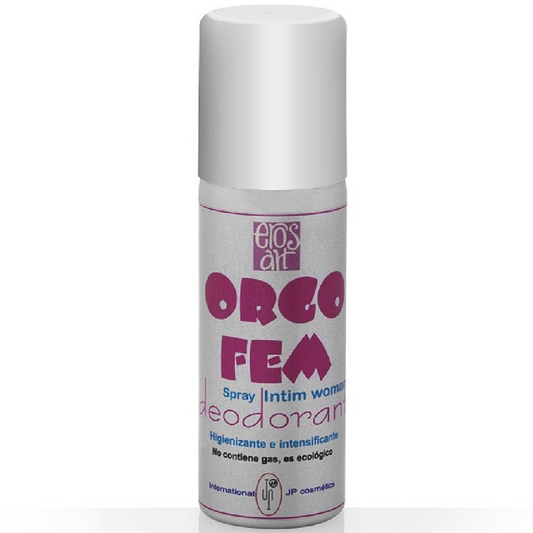Desodorante íntimo para mujer EROS-ART con feromonas, frasco de 75 ml, mostrando el envase del producto.