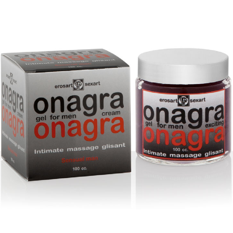 Gel potenciador masculino EROS-ART con onagra, frasco de 100 cc, para mejorar el rendimiento y la energía en hombres.