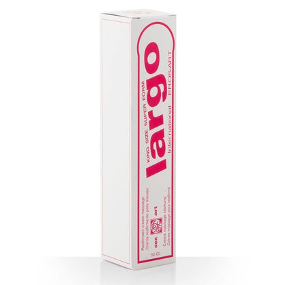 Crema alargamiento de pene EROS-ART LARGO en envase de 50 ml, crema para mejorar tamaño y rendimiento masculino.