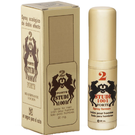 Spray retardante EROS-ART Studí Forte 1001 de 20 ml, envase con spray para uso personal y protección.