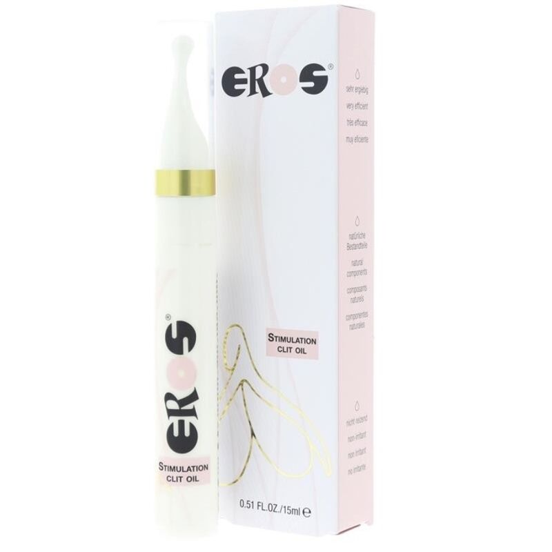 Aceite estimulante femenino EROS CLASSIC LINE en botella de 15 ml, con envase transparente y gotero para aplicación suave