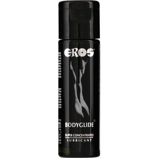 Lubricante de silicona superconcentrado EROS Bodyglide de 30 ml, en envase con tapa, para uso íntimo y de alto rendimiento
