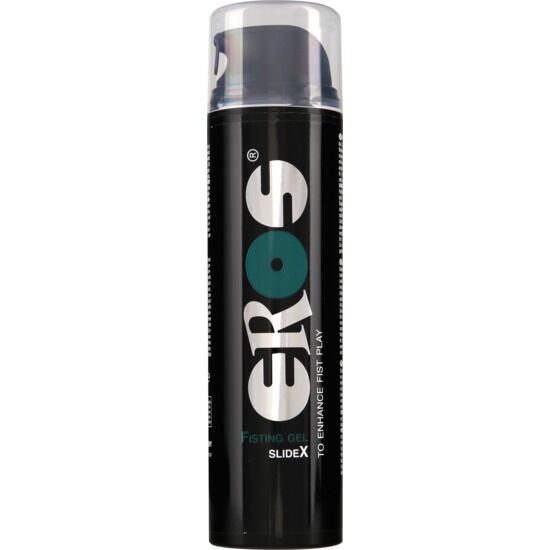 Gel lubricante anal Fisting EROS Classic Line, superdeslizante, 200 ml, botella con dispensador y etiqueta blanca.