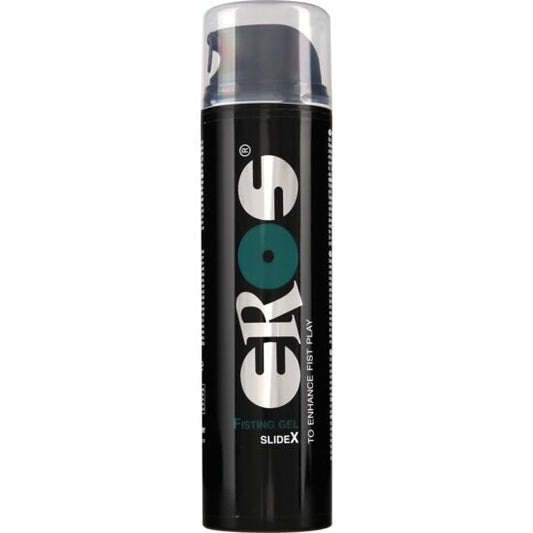 Gel lubricante anal Fisting EROS Classic Line, superdeslizante, 200 ml, botella con dispensador y etiqueta blanca.