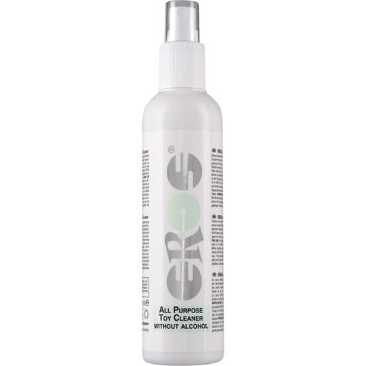 Limpador multiusos para juguetes EROS de la línea EROS CLASSIC, botella de 200 ml con etiqueta blanca y azul.