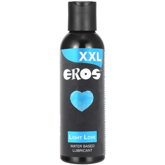 EROS XXL Light Love water-based lubricant in a 150 ml bottle, featuring a sleek design and easy-to-use flip cap.
