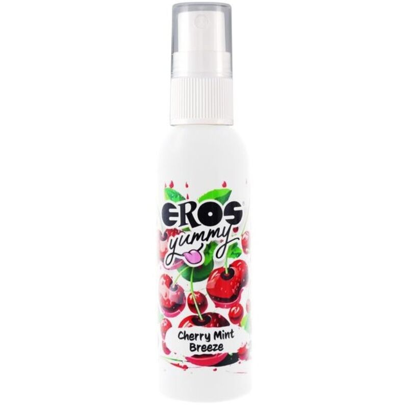 Spray corporal EROS YUMMY Cherry Mint Breeze de 50 ml de la línea clásica EROS, con envase y etiqueta visible.