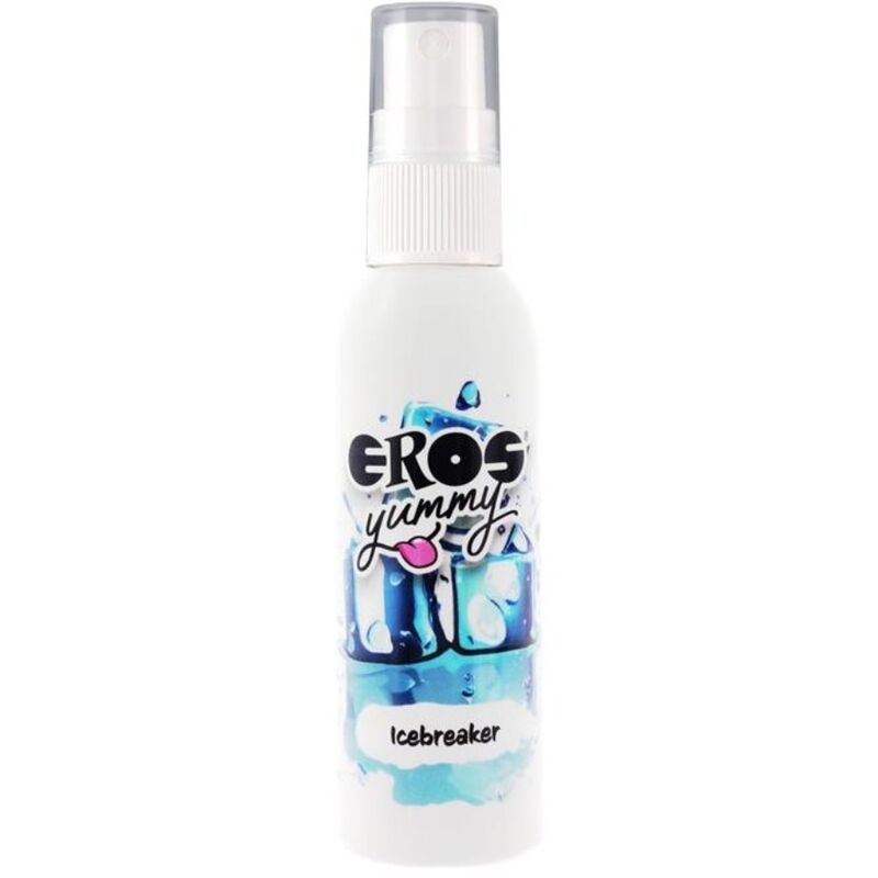 Spray corporal EROS YUMMY ICEBREAKER de 50 ml, envase con diseño y spray para uso en el cuerpo, de la línea EROS CLASSIC LINE.
