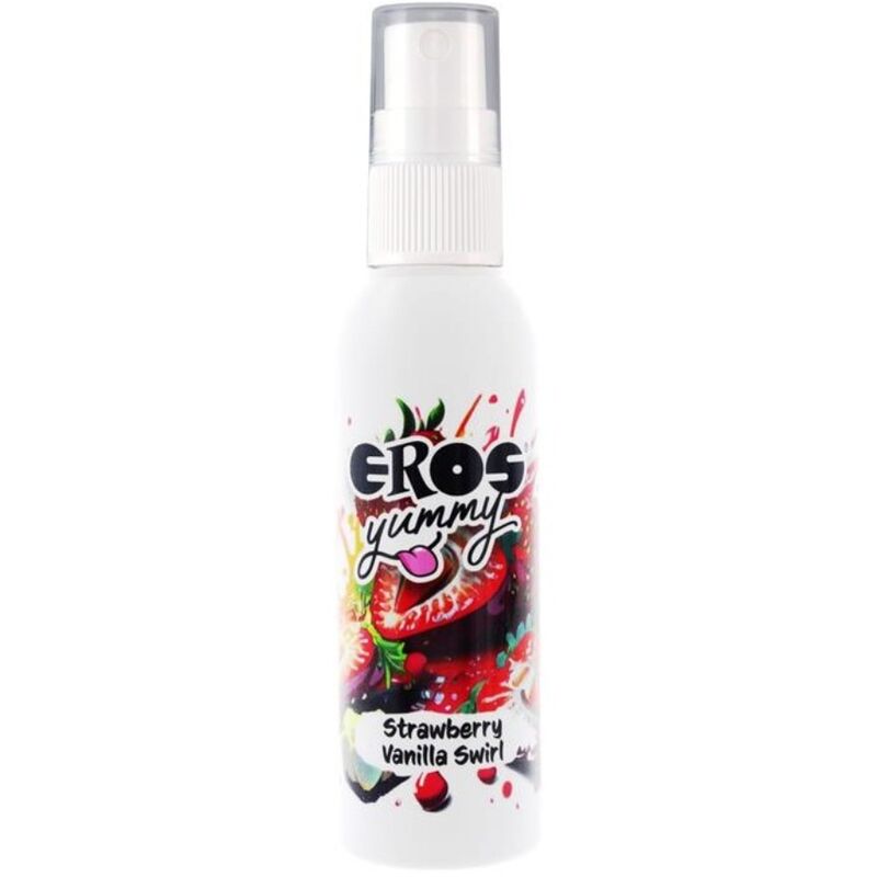 Spray corporal EROS YUMMY con aroma de fresa y vainilla, 50 ml, de la línea clásica EROS.