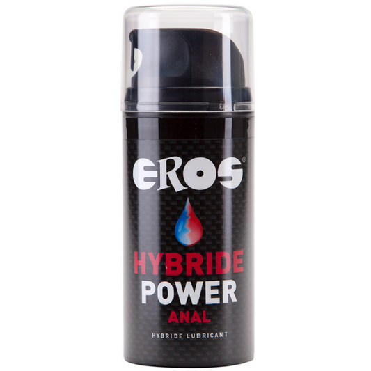 EROS POWER LINE Power Anal Lubricant 100 ml bottle with a sleek design and label featuring product details.