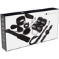 Kit de fetiches BDSM de la serie Black de EXPERIENCE, con esposas, látigo y accesorios para juegos eróticos y restricción.