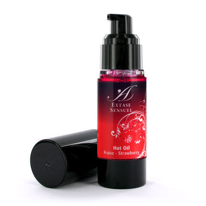 EXTASE SENSUAL fresa stimulating oil 30ml bottle with a vibrant label and a dropper for easy application.